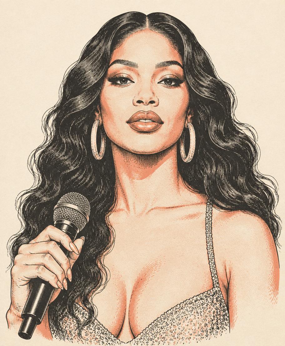 Illustrated portrait of Beyoncé