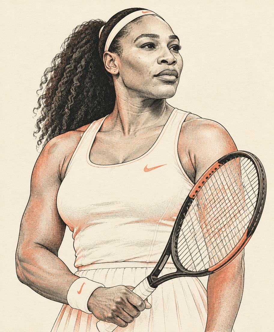 Illustrated portrait of Serena Williams